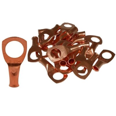 The Install Bay CUR838 Copper 8 Gauge 3/8'' Ring Terminal (25/pack)