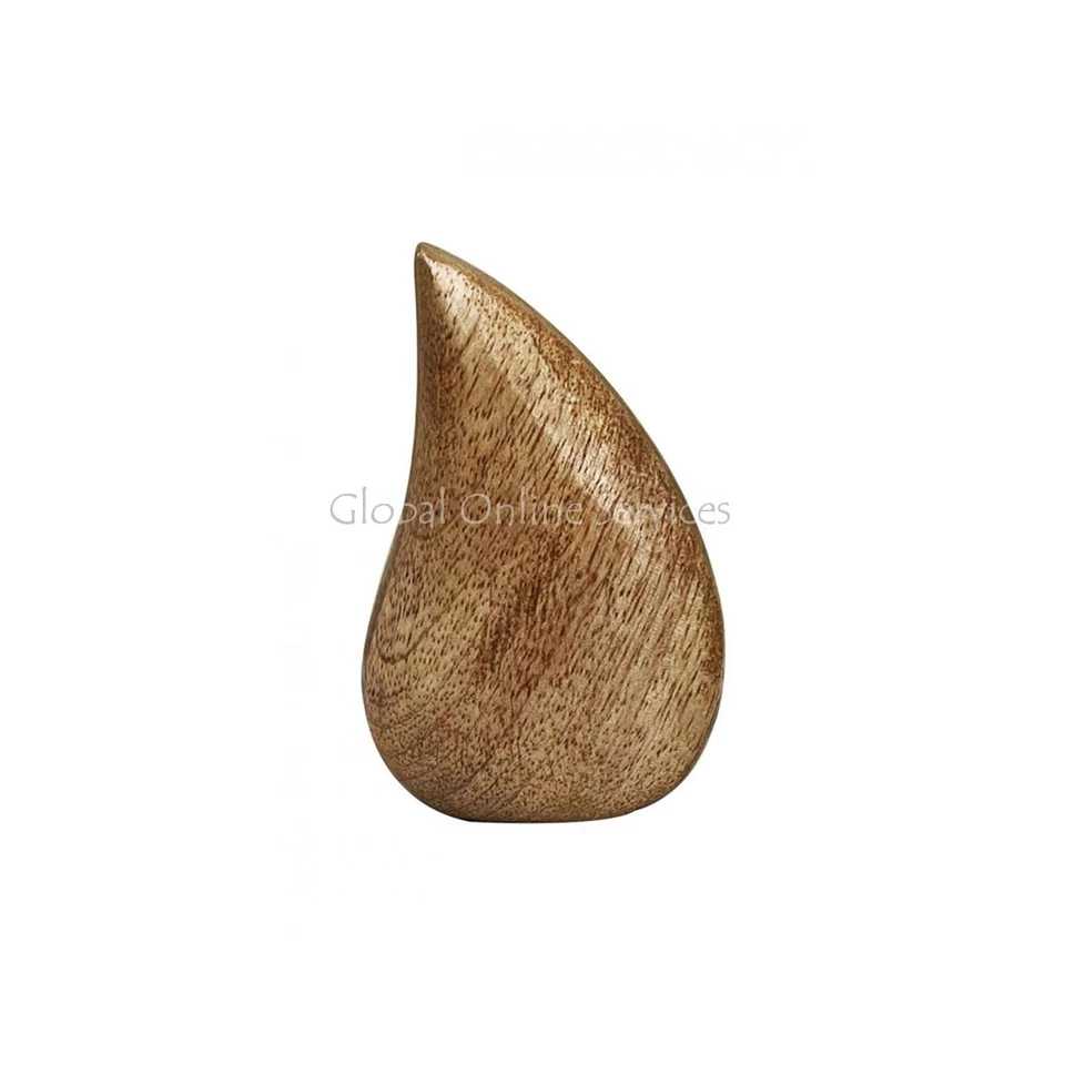 Belle Petite Urne À Souvenirs En Bois En Forme De Goutte - Photo 3/4