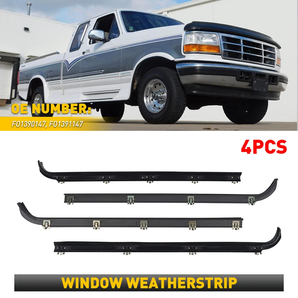 Kit de 4 piezas de correa de sellado de ventana de puerta para Ford F150 F250 F350 1987-1997 Foto 2 de 4