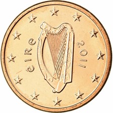 [#699012] REPUBLIKA IRLANDII, Euro Cent, 2011, Sandyford, MS(65-70), Miedź plate