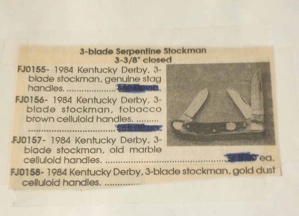 Bulldog Brand S&D 1984 110th Kentucky Derby Serpentine Stockman Gold Dust Knife - Image 2 of 4