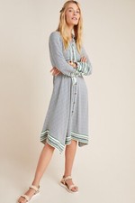 NWT Anthropologie Maeve Constantine Handkerchief Hem Midi Shirtdress Size 2