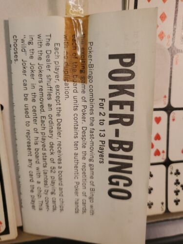 60s Vintage Transogram Poker Bingo Card Board Game. USA Complete #5010 - Picture 6 of 7