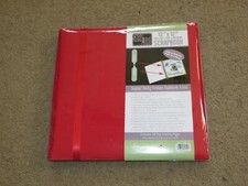 SUPER Pioneer 12 x 12 red fabric snapload scrapbook 10 page protectors 20 pages