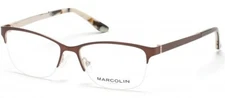 Marcolin MA5001 047 Brown Metal Half Rim Optical Eyeglasses Frame 52-16-135