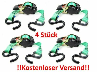 4x Automatik Spanngurt Ratschenspanngurt Selbstaufrollend Gurt Angebot! (G41)