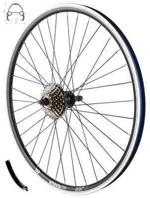 26 inch rear bike wheel 5 speed