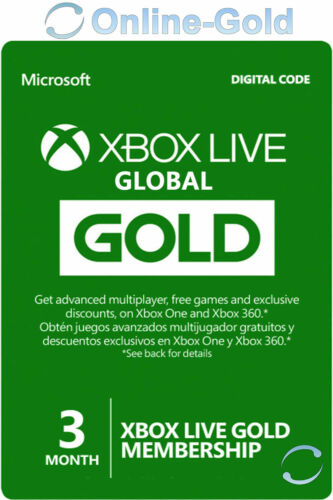 Pulido tofu Filadelfia Xbox Live Gold Suscripción 3 Meses código Xbox One 360 Tarjeta Membresía  Global | eBay