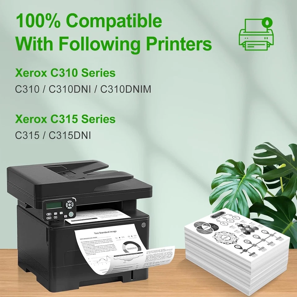 4 Pack C310/C315 Compatible Toner Cartridge for Xerox C310DNI C310DNIM C315DNI - Image 2 of 4