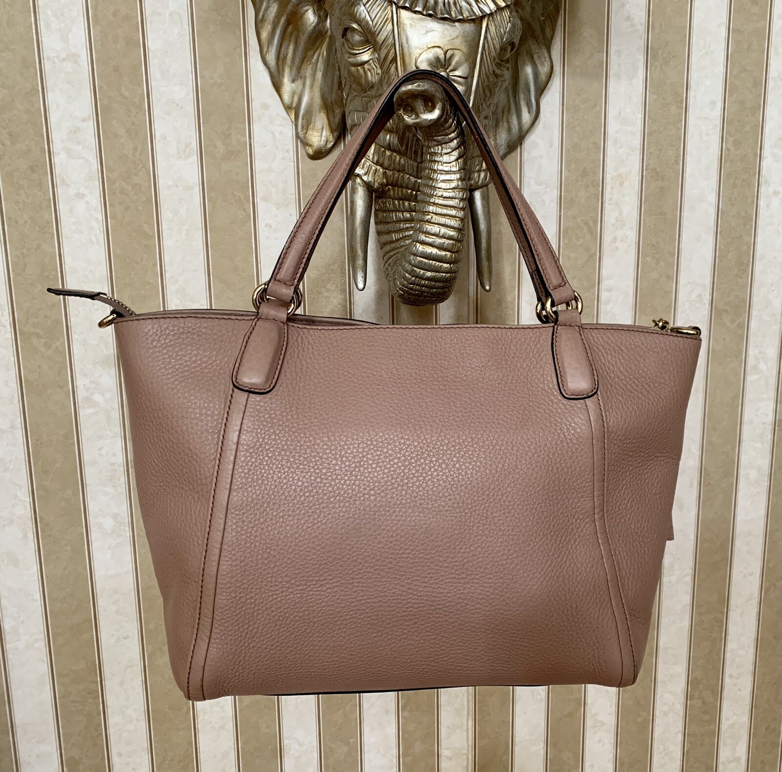 GUCCI $1590 WOMENS SOHO LIGHT PINK LEATHER GG CROSSBODY PURSE TOTE BAG ITALY image 3