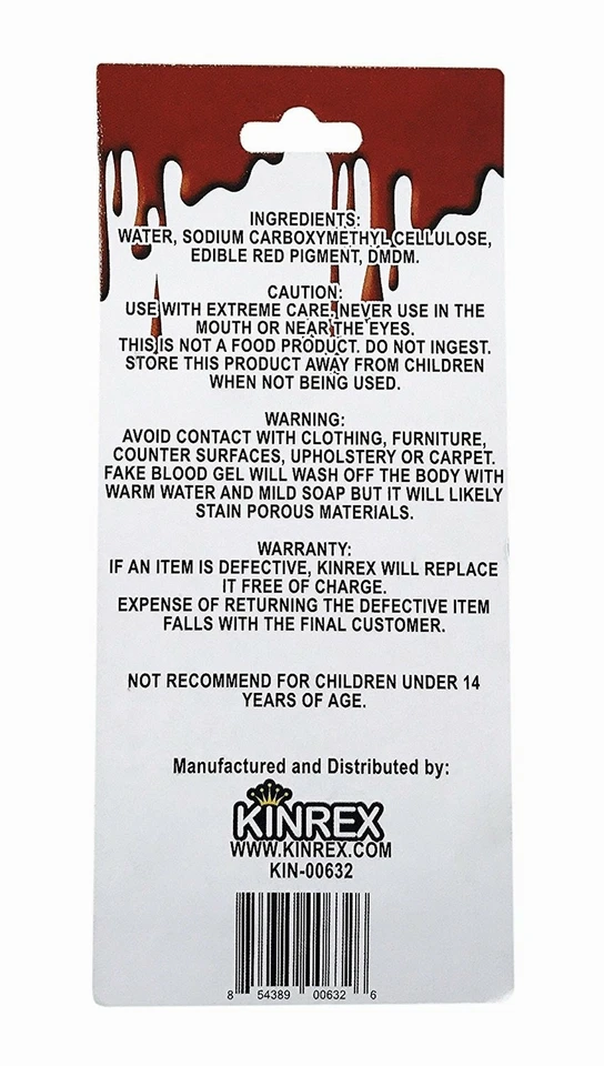 KINREX Fake Blood - Halloween Blood Gel - Vampire Blood - Make Up Party  - Image 3 of 3