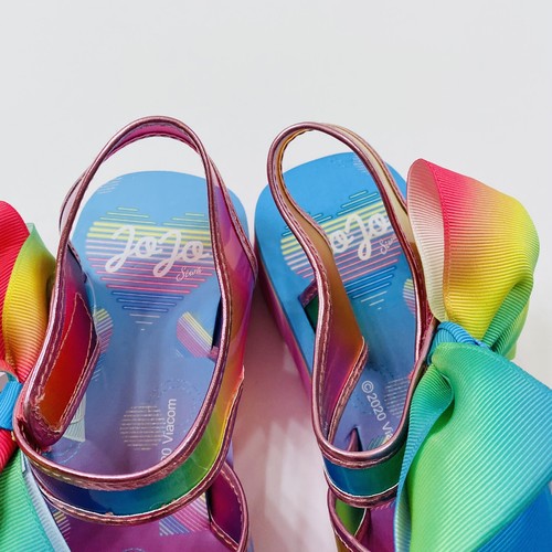 JOJO SIWA Girls Rainbow Bow Sandals Shoes Size 4 NEW - Picture 4 of 5