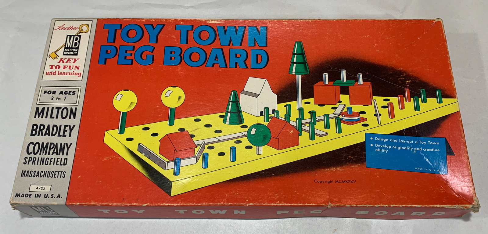 Board Games - Vintage Toy Town Peg Board With Box #4725 - Milton Bradley |  eBay