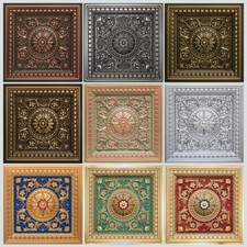 Azulejos de techo de PVC Tin-Look D215 2'x2' caída en colores antiguos LOTE DE 6 piezas 24 S/F