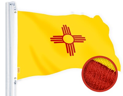 G128 New Mexico State Flag 2.5x4 Ft Spun Polyester Embroidered Design