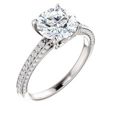 2.50 Carat F VS2 Natural Diamond Solitaire Halo Ring in PLATINUM - EGL USA
