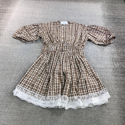 brown and white check dress Carmel Maxi Dress