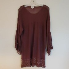 Umgee Brown Crocheted Boho Dress M