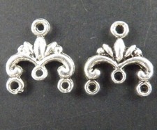 130pcs Tibetan Silver 3-to-1 Earring Connectors 12x13mm 10724
