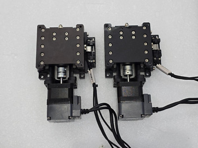 X-AXIS MOTORIZED LINEAR STAGE RAIL 80 mm X 80 mm & EZi-SERVO EzM-42S-A-D