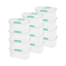Sterilite 18748606 Medium Nesting ShowOffs Clear File Box w/ Latches 12 Pack