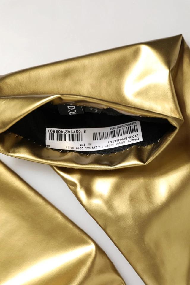Перчатки DOLCE & GABBANA золотистые длиной до локтя без пальцев рукавица 7,5/M 730usd - Изображение 2 из 4