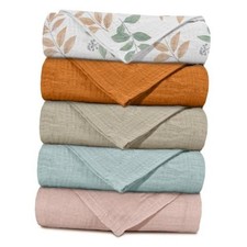 Muslin Receiving Blankets 5 Pack, Soft Swaddle Wraps for Newborn Gentle Colors