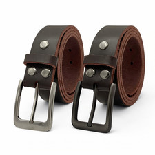 Thick Hide Full Grain Buffalo Brown Leather Belt Width 1.5" USA Made New 32"-46"