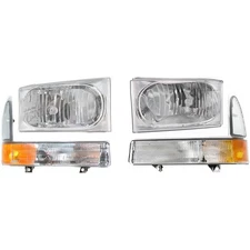 Headlight Kit For 25-04 Ford F-250 Super Duty Excursion w/ Corner Lights LH & RH