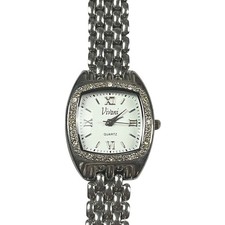 Vivani Ladies Quartz Watch Black Silicone Band Rhinestone Bezel — listing 6