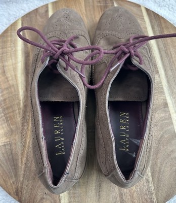 Polo Ralph Lauren Torrington Suede Brown and Cream Oxford Wingtips Shoes Sz 13 Polo Ralph Lauren Torrington Wingtip Suede Brown Leather  main image 3