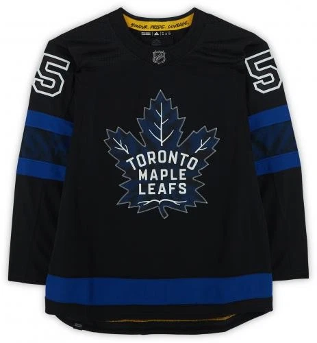 Camiseta deportiva Adidas alternativa negra firmada por Mark Giordano Toronto Maple Leafs auténtica Foto 3 de 4