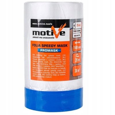 MOTIVE SPEEDY MASK PROMASK MALERFOLIE + MALKLEBEBAND 1,5 m/20 m 30 m² 010 184