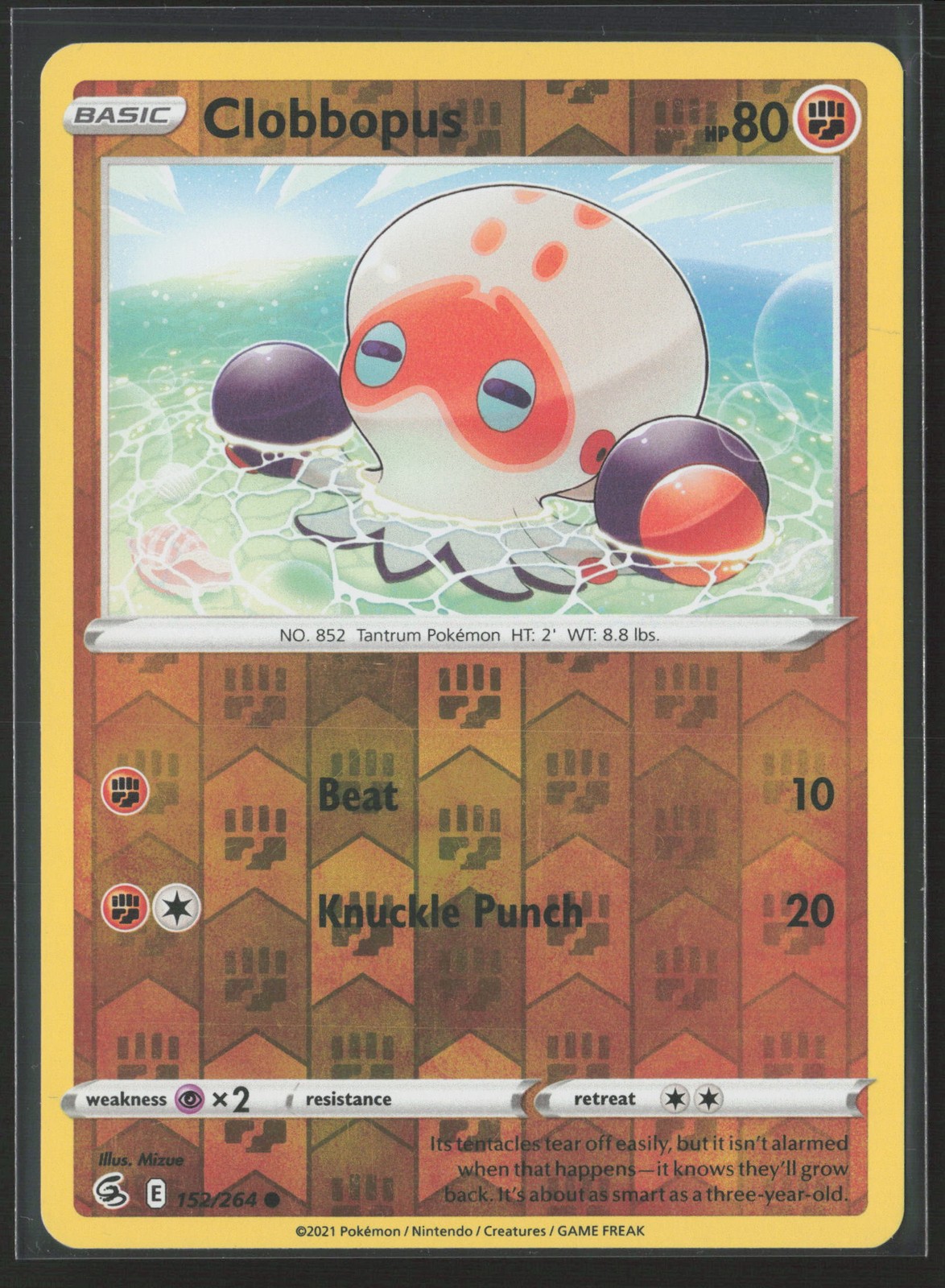 Clobbopus Common SWSH08: Fusion Strike 152/264 NM Pokemon Card Reverse Holo
