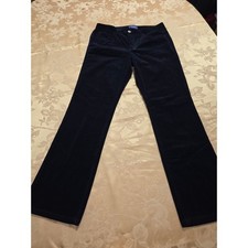 Chaps 10P Black Corduroy Pants Straight Leg Five Pocket Stretch Trousers Womens