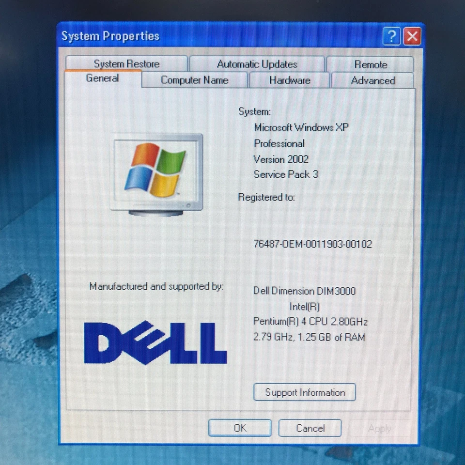 Dell Dimension 3000 PC Retro Gaming Pentium 4 2.80GHz 1.25GB RAM Windows XP Pro - Image 3 of 4