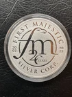 20 Year FIRST MAJESTIC ONE TROY OUNCE .999 FINE SILVER COIN ROUND in capsule
