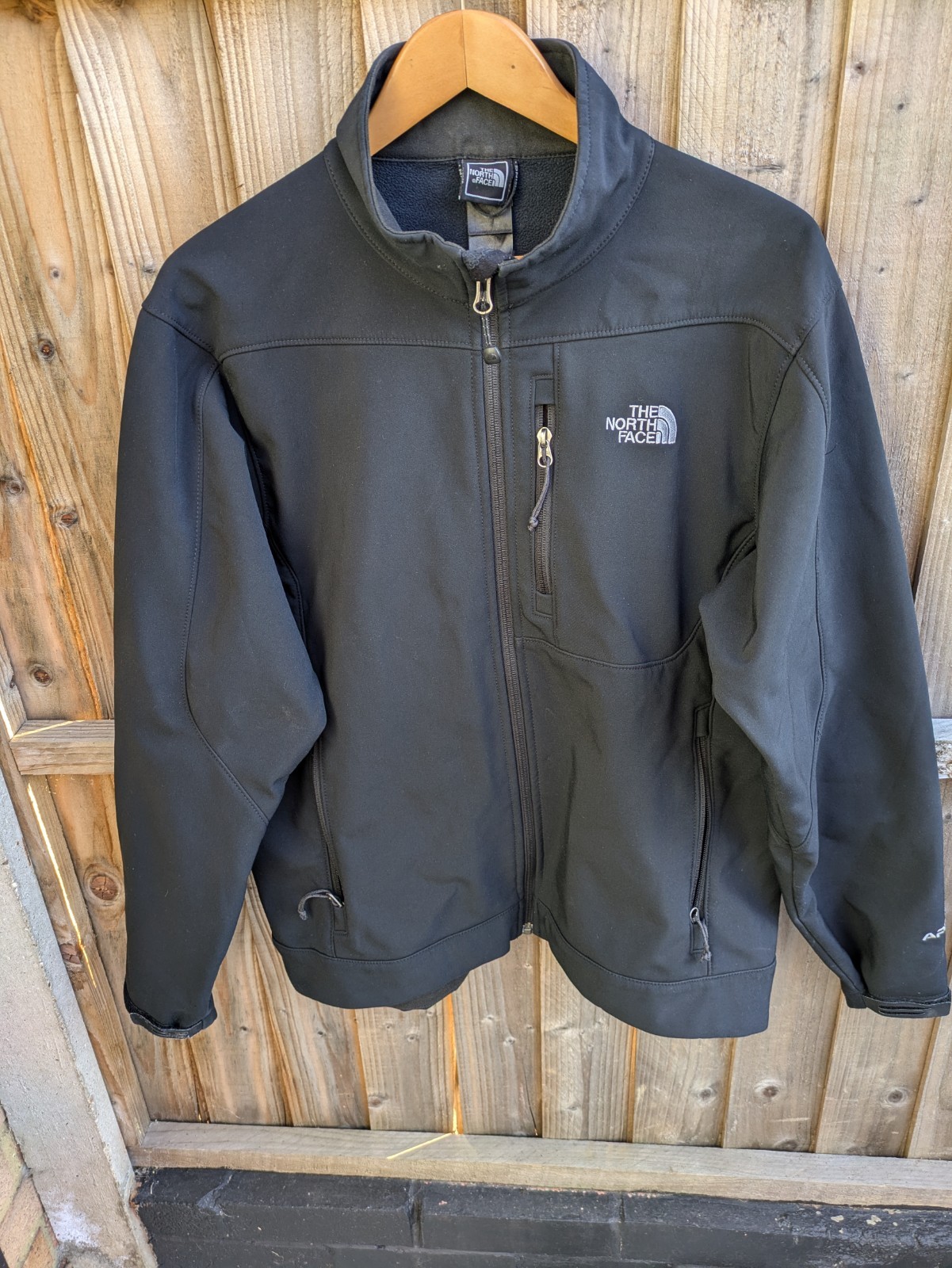 THE NORTH FACE Apex Soft Shell Talla Mediana Negro Vintage años 00