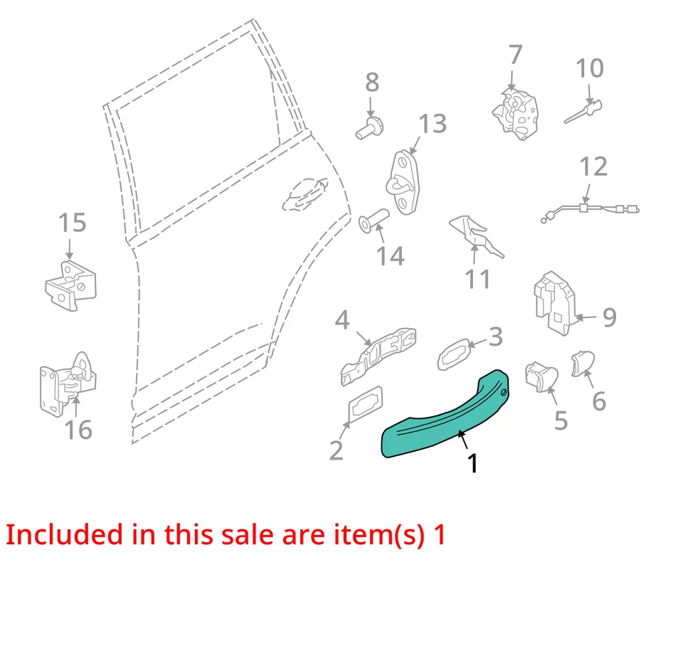 2003-2006 Porsche Cayenne Outside Door Handle Right 95553103200 OEM Used - Image 3 of 4