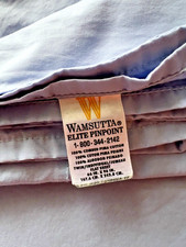 Wamsutta Elite Pinpoint TWIN FLAT Sheet 100 Pima Cotton Blue 66"W x 96"L USA