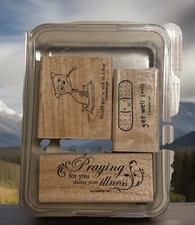 STAMPIN' UP Wellness Wishes Wood Mounted Rubber Stamp set of 3