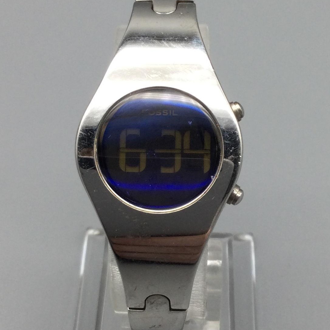 Fossil F2 Womens Watch 23mm Blue Digital Dial Steel ES-9114 New