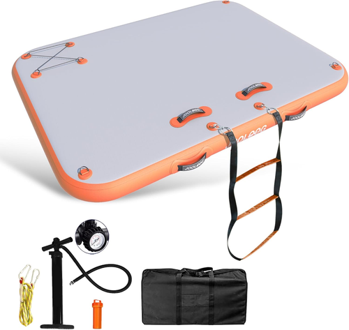Inflatable Floating Dock Mat,6 Inches Thick Inflatable Stable Platform ...