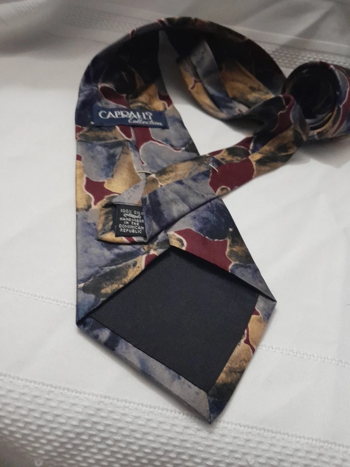 Cellini Collection 男式领带栗色、蓝色和围攻花卉 100% 真丝 4 英寸× 58 — 第 4/4 张图片