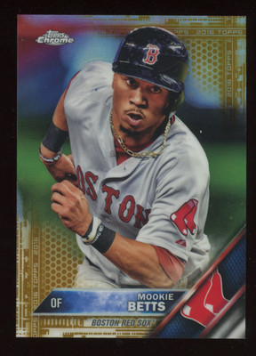 2016 Topps Chrome #47/50 Mookie Betts #161 True Gold Refractor