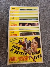 Vintage movie Lobby Cards (8) "Love Is Better Than Ever" 1952 Elizabeth Taylor