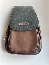 Compass Mini Backpack, Zip Split Straps, Green/Brown Tones. New. No Tags