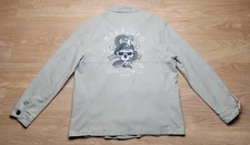 Military Style Utility Surplus Field Jacket Men's XL Harajuku Peace Corps Skull