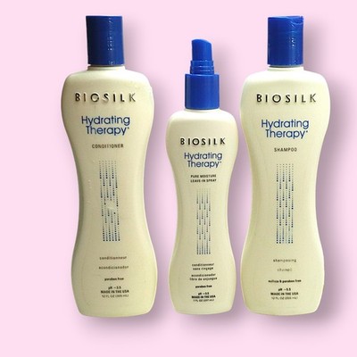 Biosilk Hydrating Therapy Shampoo, Conditioner, Leave- In Set.