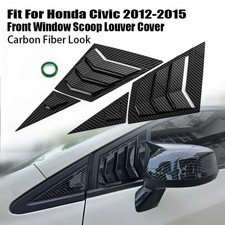 Fits 12-15 Honda Civic Sedan G9 9th Front Window Scoop Louver Cover Carbon Black Fits 12-15 Honda Civic Sedan G9 9th Front Window Scoop Louver Cover Carbon Black